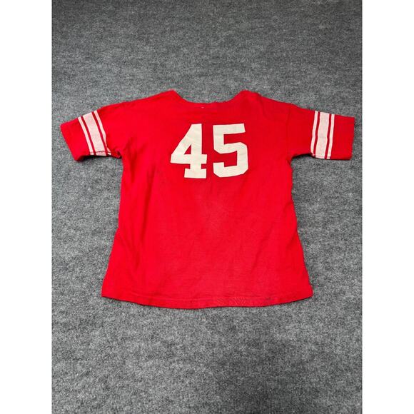 Vtg 70s Ohio State Buckeyes #45 Football Jersey T-Shirt Single Stitch Red Sz M-L - Picture 10 of 16